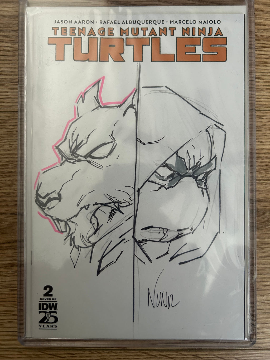 IDW Teenage Mutant Ninja Turtles #2 w/ Original Sketch by Eddie Nunez - Signed with COA