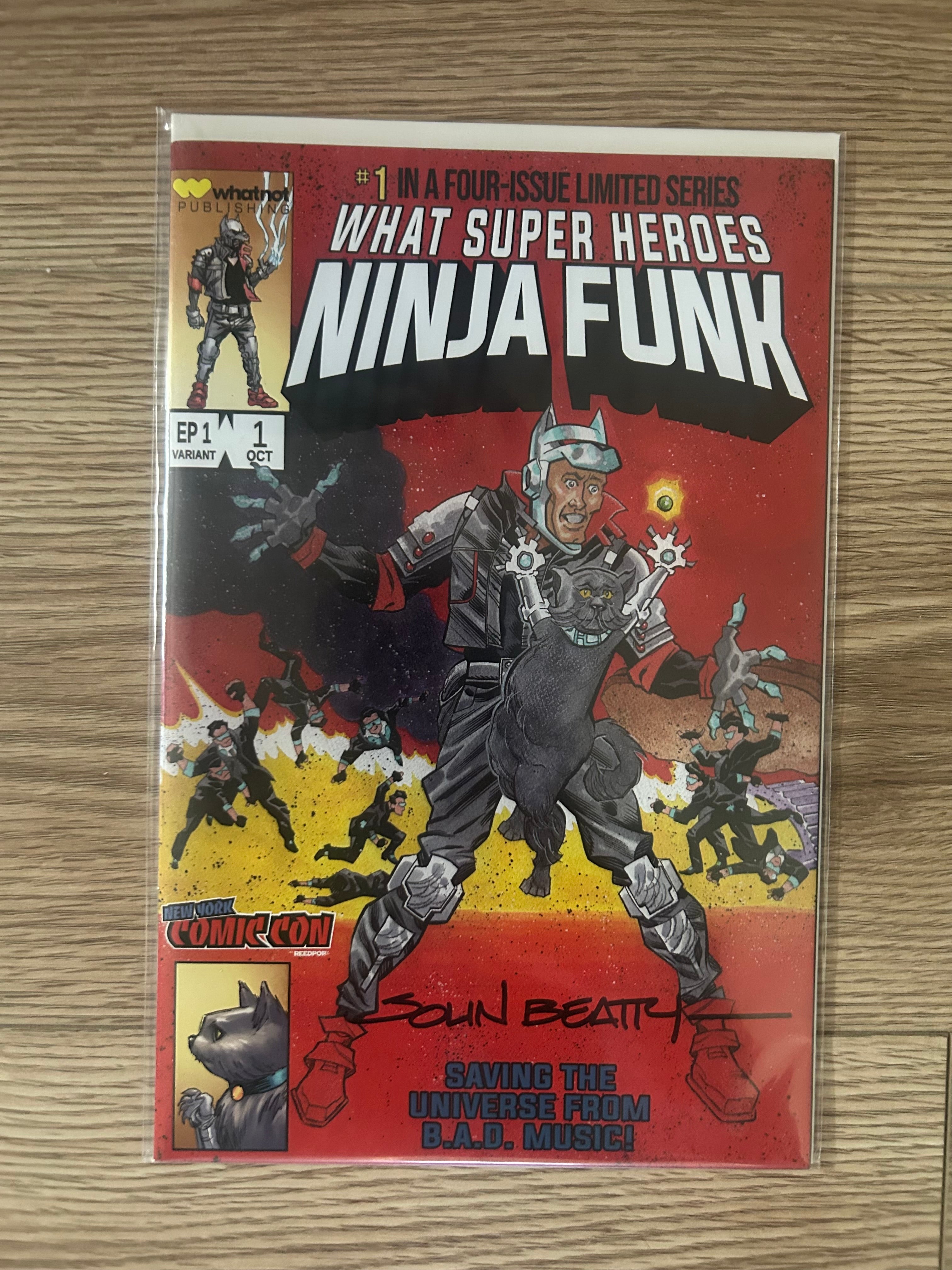 Whatnot Publishing What Super Heroes Ninja Funk #1 Secret Wars Homage Variant by John Beatty Signed w/ COA