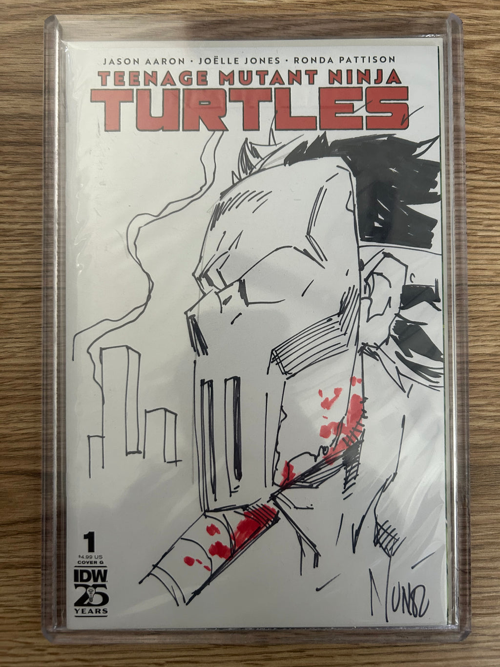 IDW Teenage Mutant Ninja Turtles #1 w/ Original Sketch by Eddie Nunez - Signed with COA